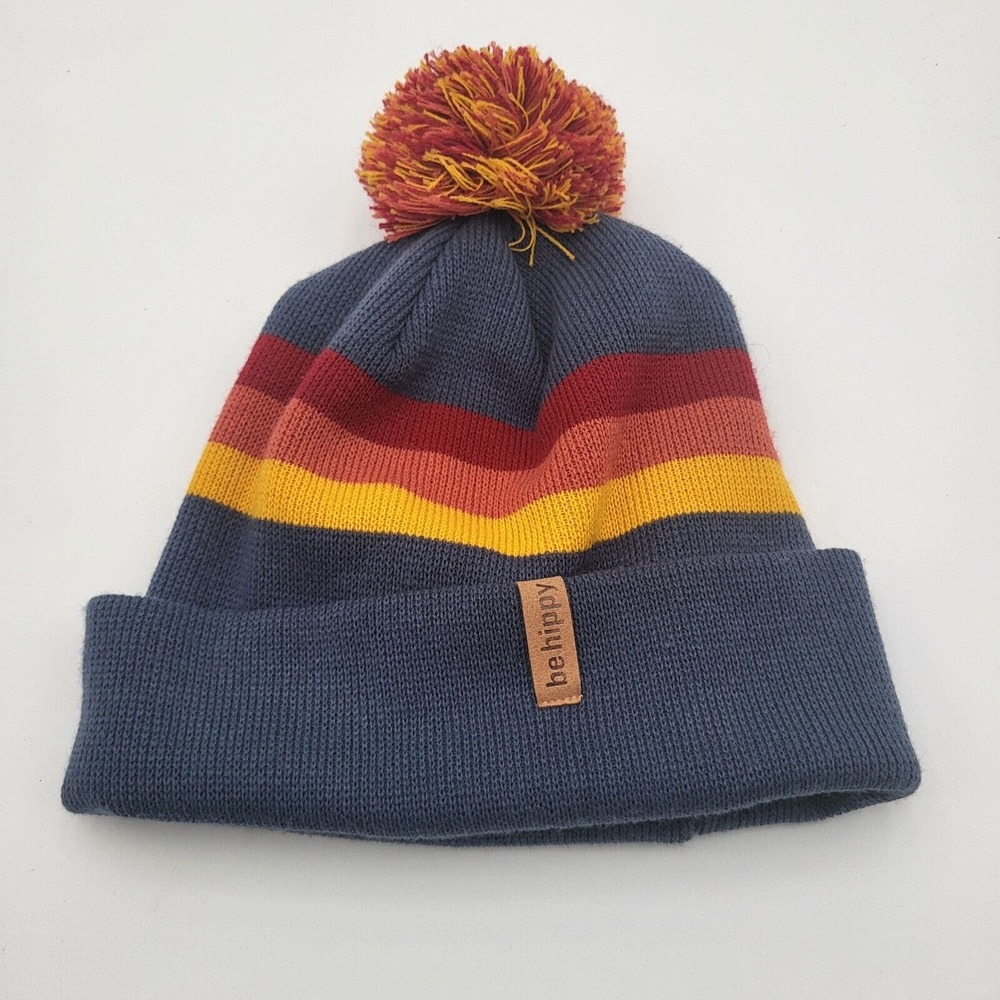 Be Hippy Cuffed Winter Hat‎ Cap Beanie Pom Adult Size Hippiecore